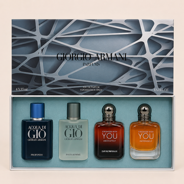 Giorgio Armani Men's Mini Perfume Gift Set 4PCS – Acqua Di Giò & Stronger With You Fragrance Collection