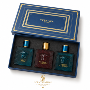 Versace Eros Mini Perfume Gift Set – Eros Parfum, Flame & EDT Collection for Men