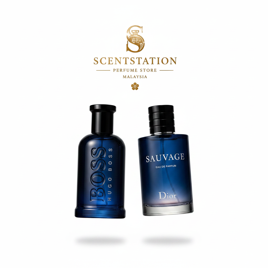Hugo Boss Bottled Night & Dior Sauvage EDP Combo Set