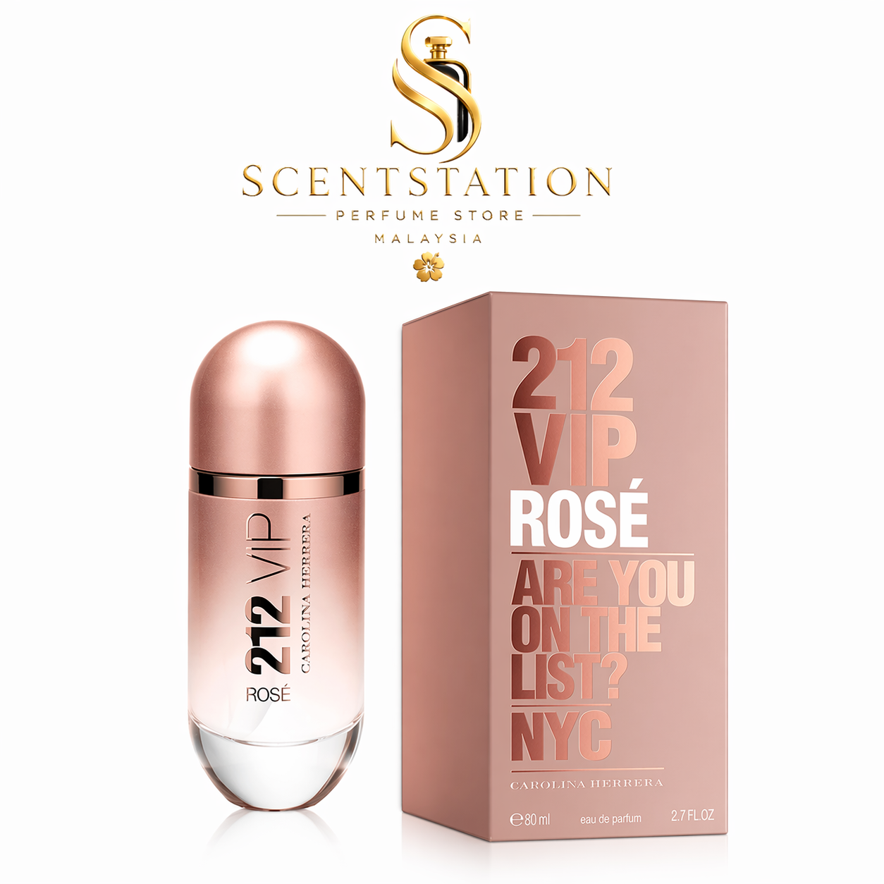 Carolina Herrera 212 VIP Rosé Eau de Parfum for Women 80ML – Floral Fruity Perfume
